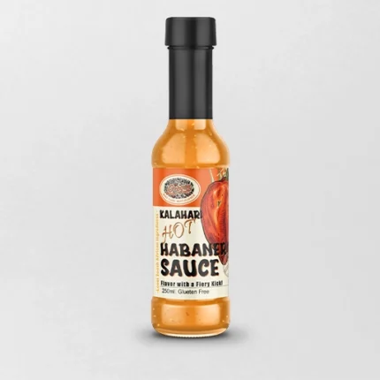 Bottle of Oregon® Habanero Sauce with vibrant red and orange label featuring a spicy hot pepper design, showcasing a fiery, flavorful condiment made from fresh habanero peppers for added heat and bold taste.